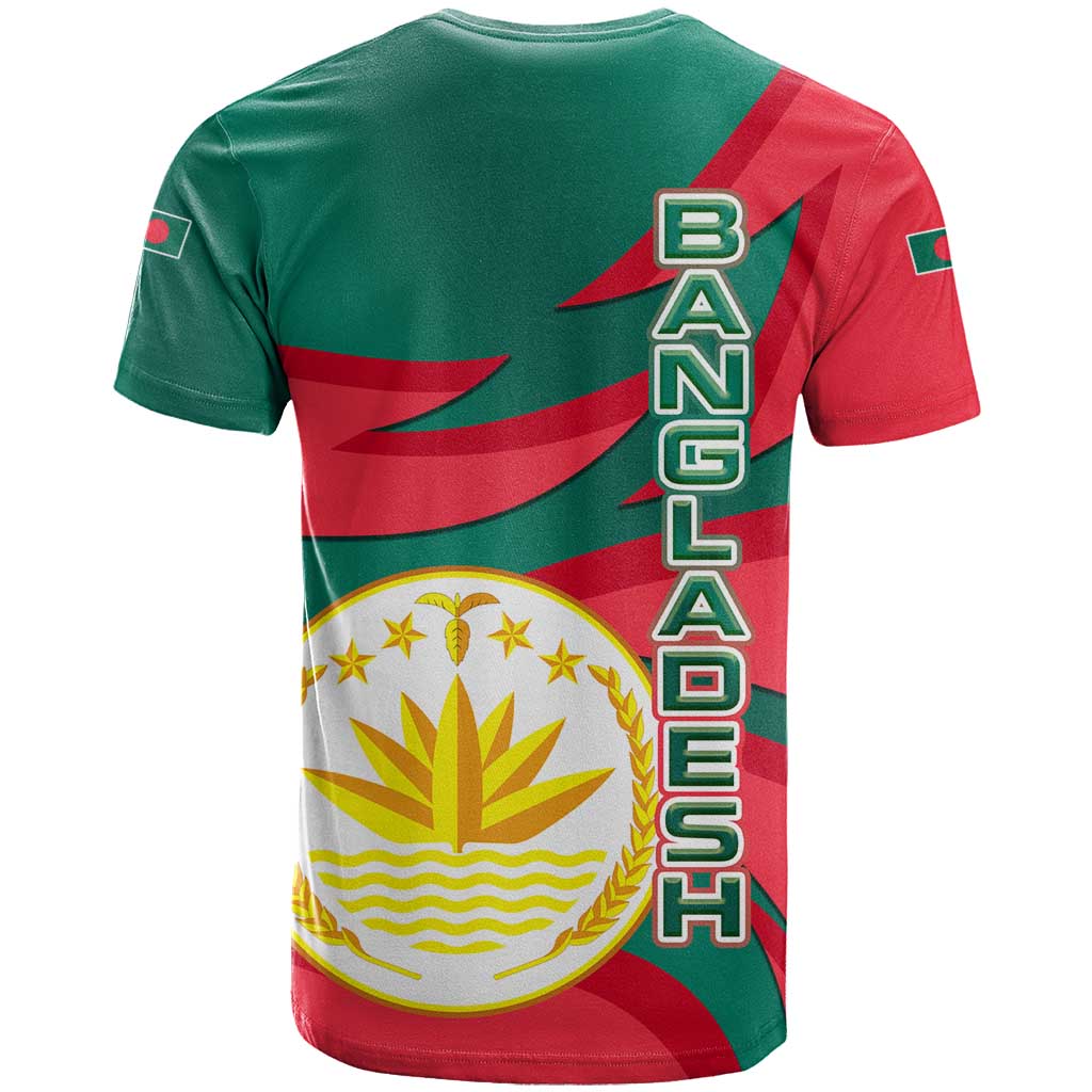 Bangladesh T-Shirt with Tiger Bengal Design and National Emblem Motif Graphic Tee