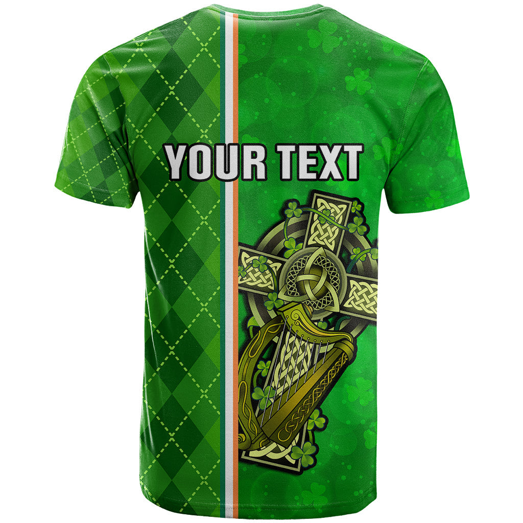 Personalised Ireland T-Shirt Cross With Shamrock Simple Style Graphic Tee