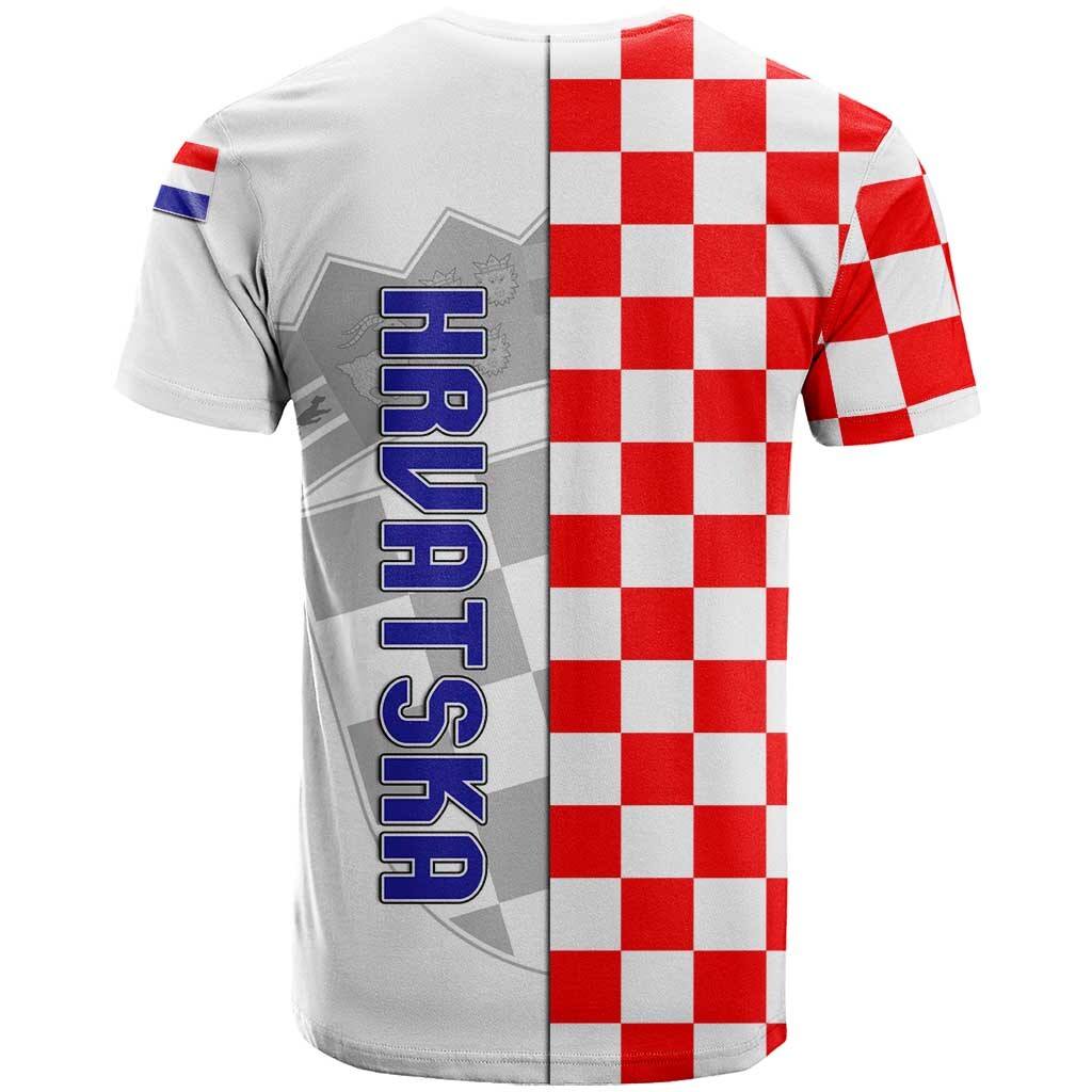 Croatia T-Shirt Chessboard Mix Coat Of Arms Graphic Tee