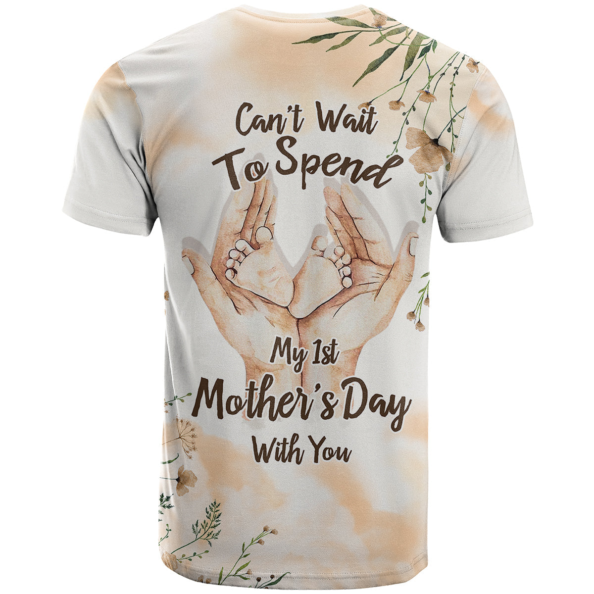 First Mothers Day Expecting Mom With Baby T-Shirt Graphic Tee