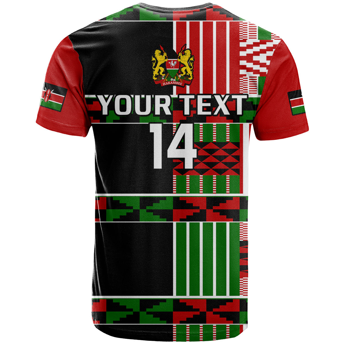 Custom Kenya Rugby Sevens Kenyan Pattern Version T-Shirt Graphic Tee