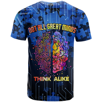 Autism Acceptance Month Neurodiversity Wired Differently T-Shirt Graphic Tee