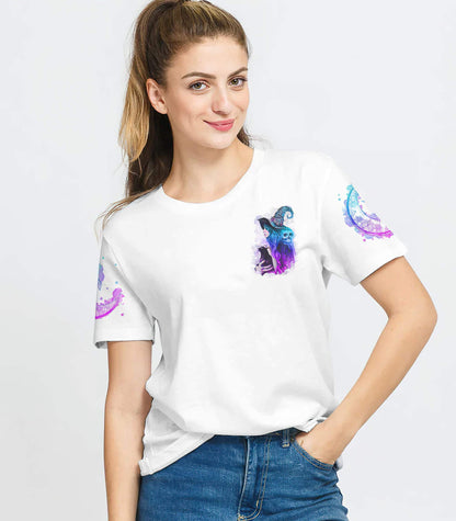 The Good Girl In Me Got Tired Skull Witch Halloween T-Shirt Graphic Tee