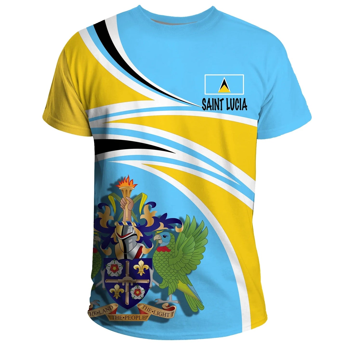Saint Lucia T-Shirt N Flag Graphic Tee