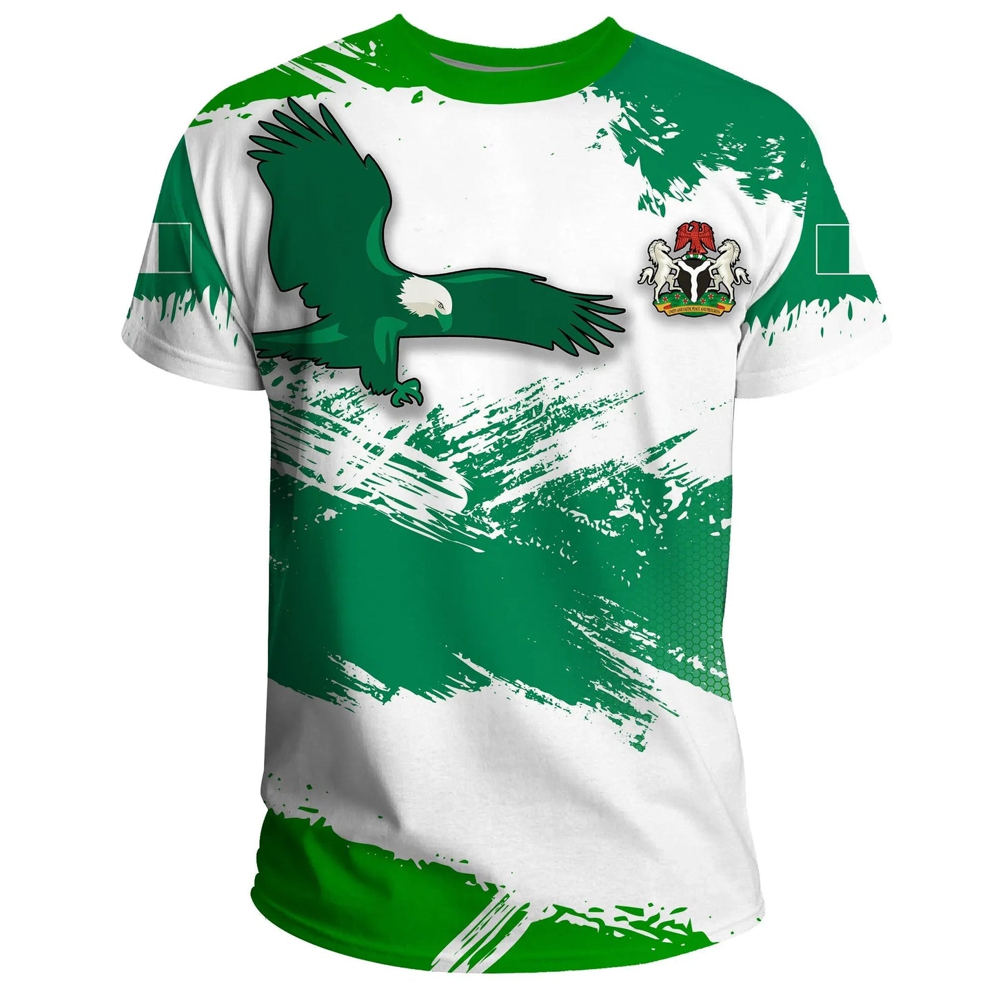 Nigeria T-Shirt Nigeria Flag Brush Graphic Tee
