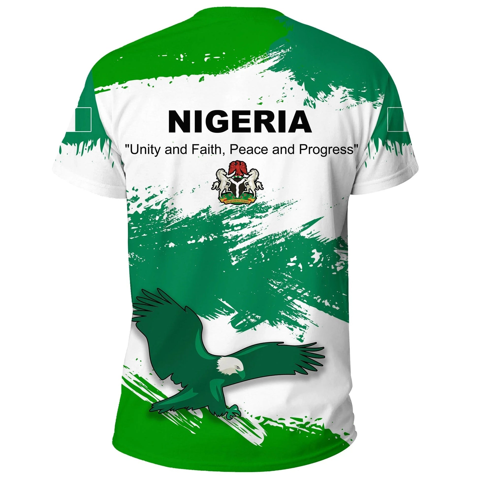 Nigeria T-Shirt Nigeria Flag Brush Graphic Tee