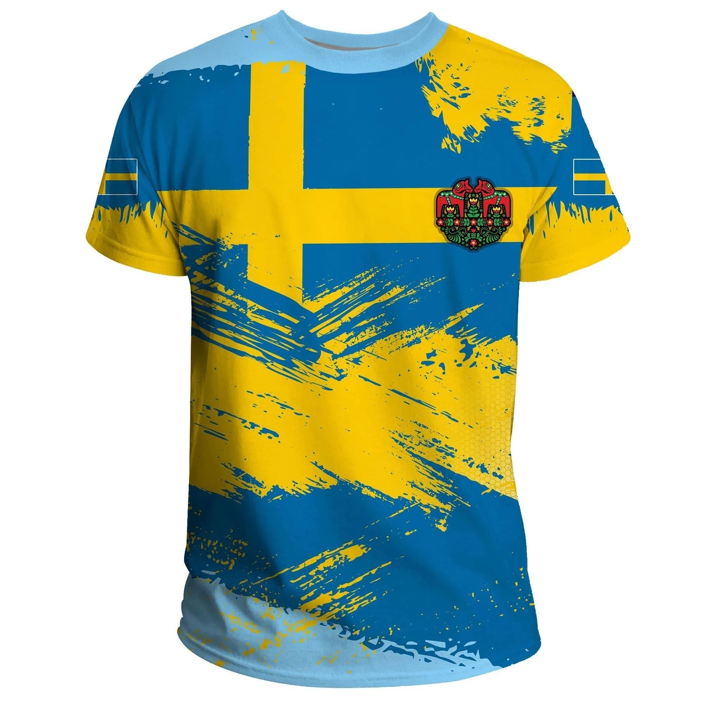 Sweden T-Shirt Sweden Flag Brush Graphic Tee