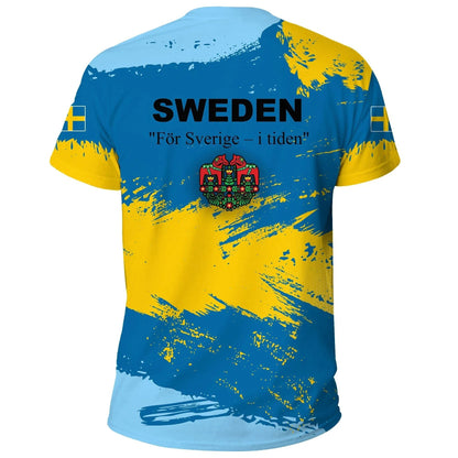 Sweden T-Shirt Sweden Flag Brush Graphic Tee