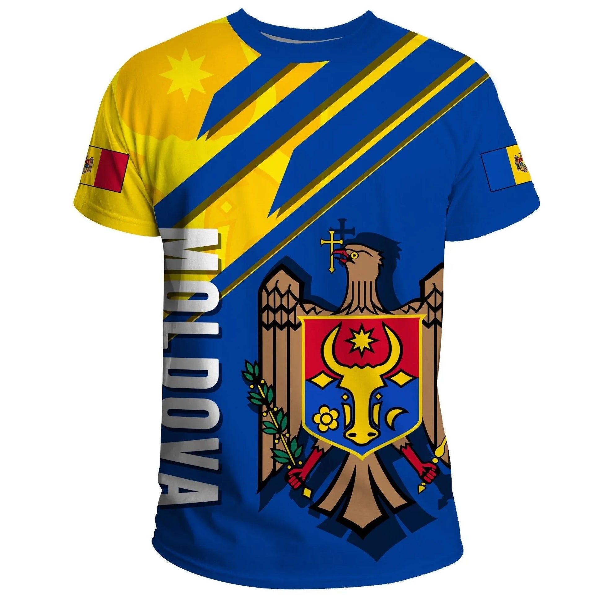 Moldova T-Shirt, Flag and Coat Of Arms A22 Graphic Tee