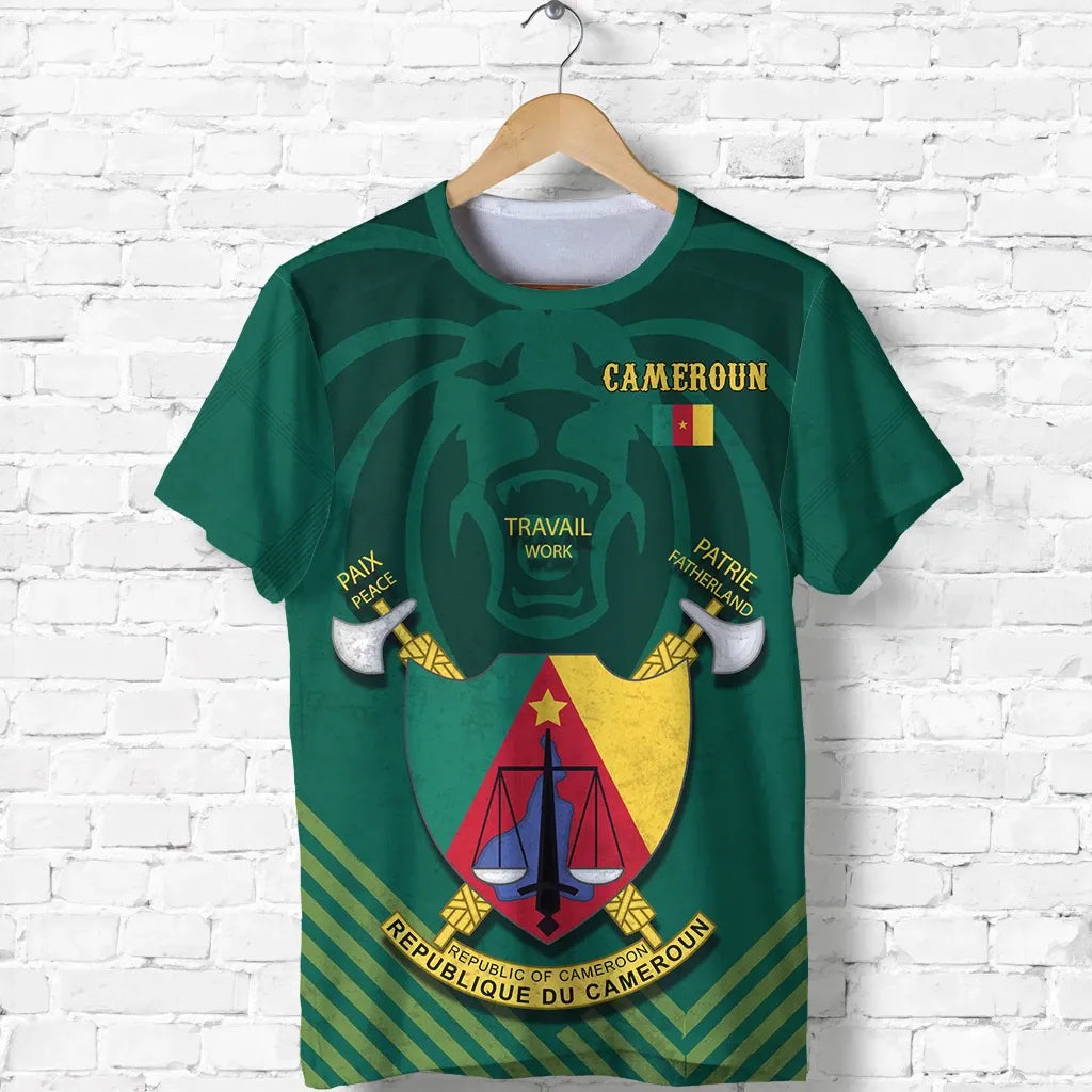 Cameroon T-Shirt With Special Lion Graphic Tee