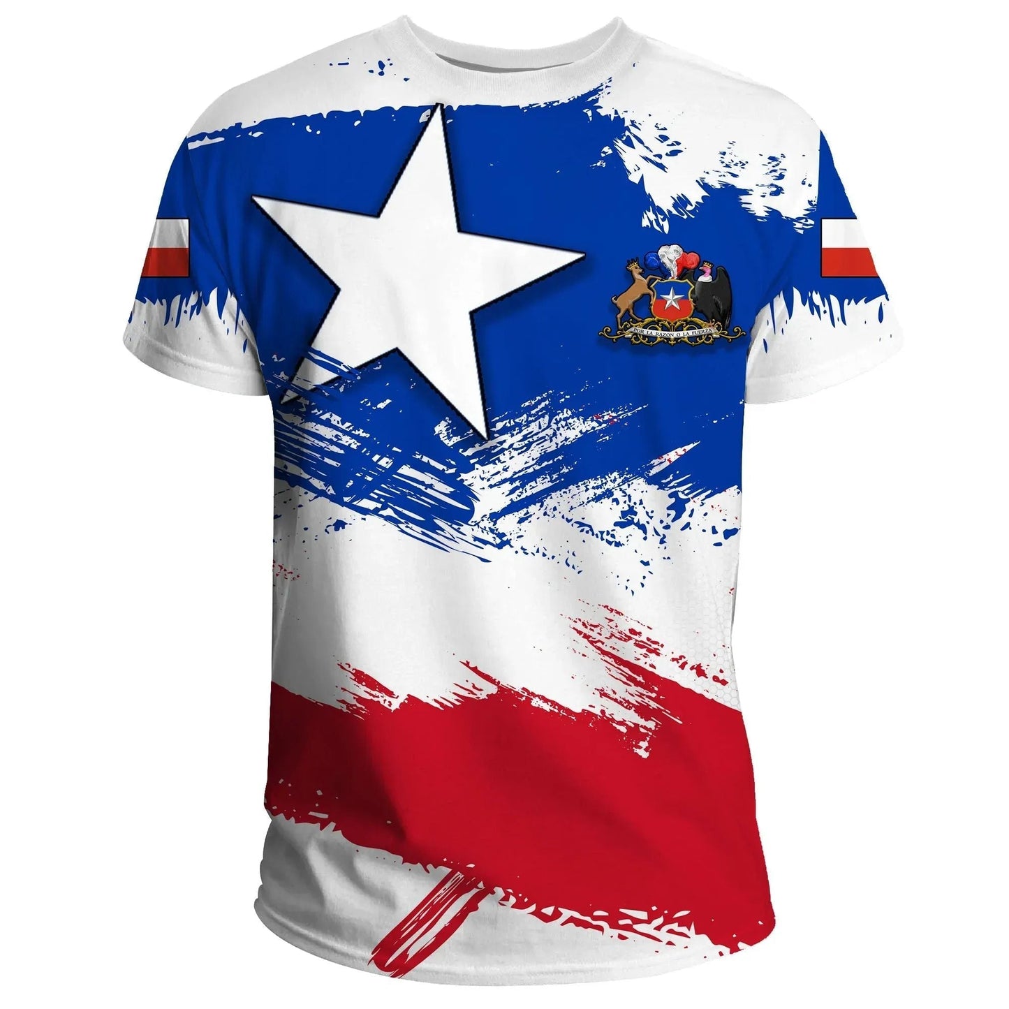 Chile T-Shirts Chile Flag Brush Graphic Tee