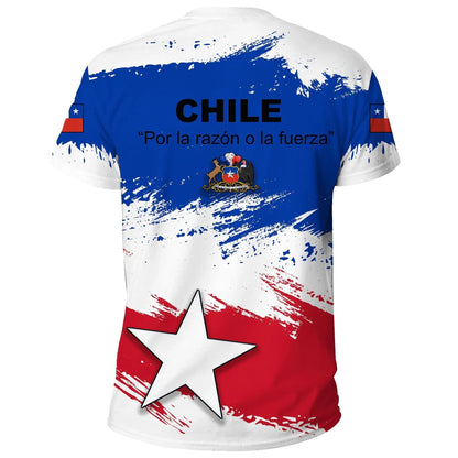 Chile T-Shirts Chile Flag Brush Graphic Tee