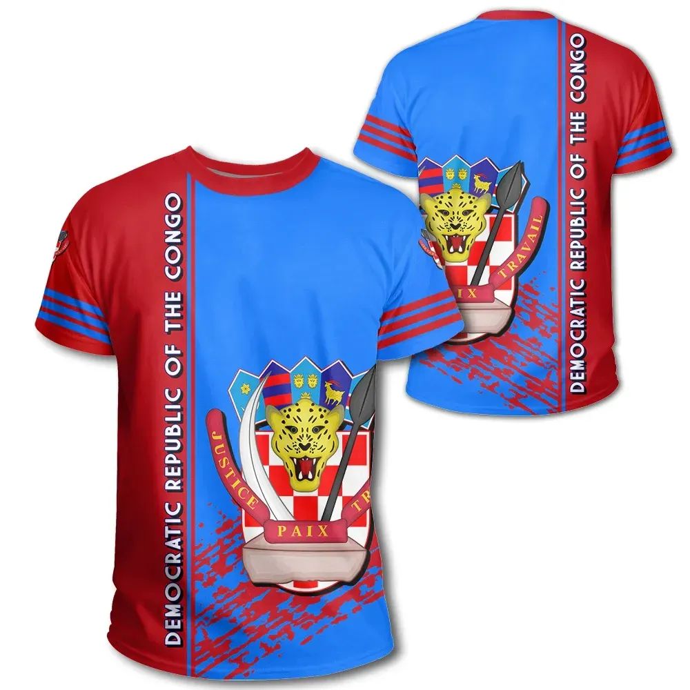 Democratic Republic Of The Congo Coat Of Arms T-Shirt Quarter Style Graphic Tee