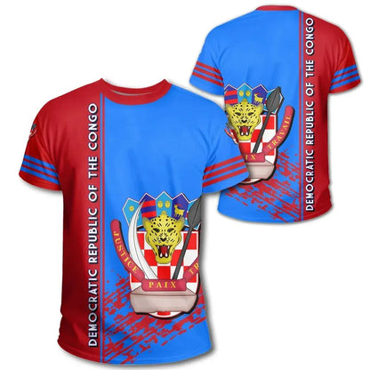 Democratic Republic Of The Congo Coat Of Arms T-Shirt Quarter Style Graphic Tee
