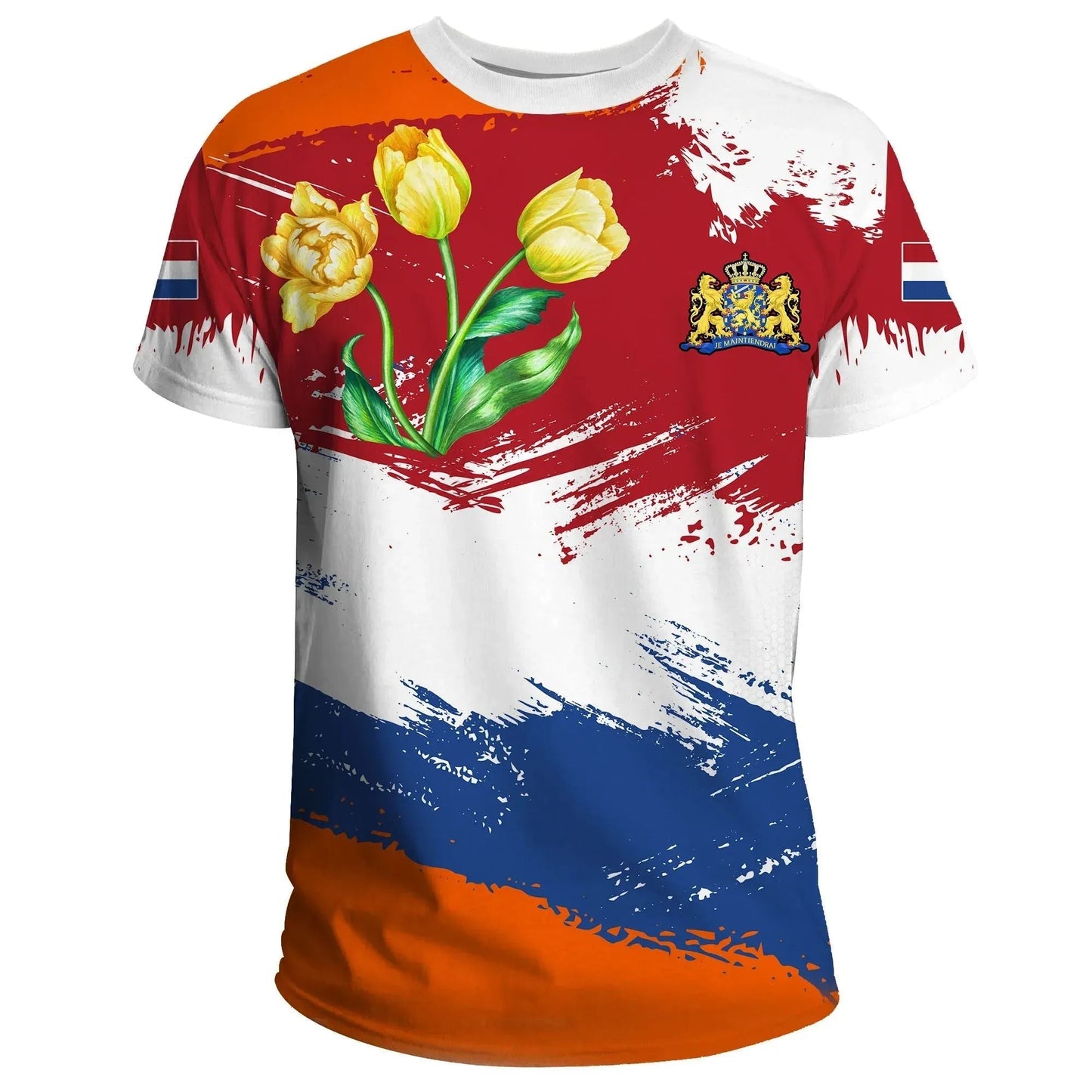 Netherlands T-Shirt Netherlands Flag Brush Graphic Tee