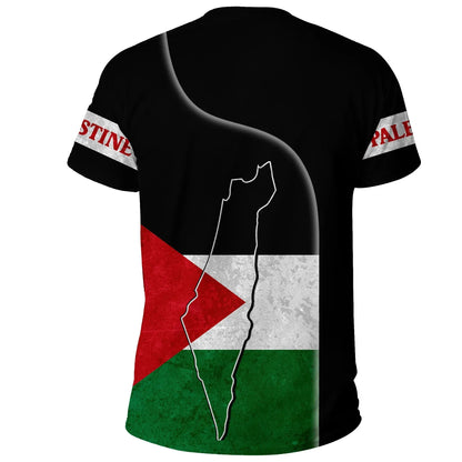 Palestine Flag T-Shirt Coat Of Arms Graphic Tee
