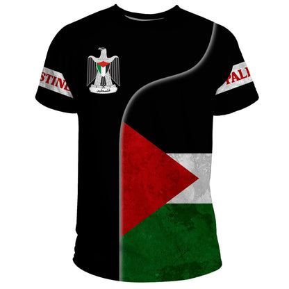 Palestine Flag T-Shirt Coat Of Arms Graphic Tee