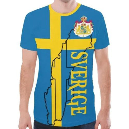 Sweden T-Shirt Sweden Flag Map Graphic Tee