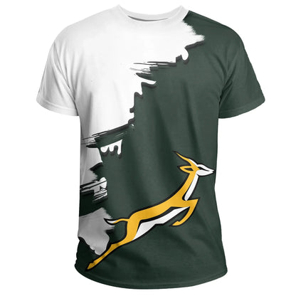 South Africa Springbok Unique T-Shirt Scratch Style Graphic Tee