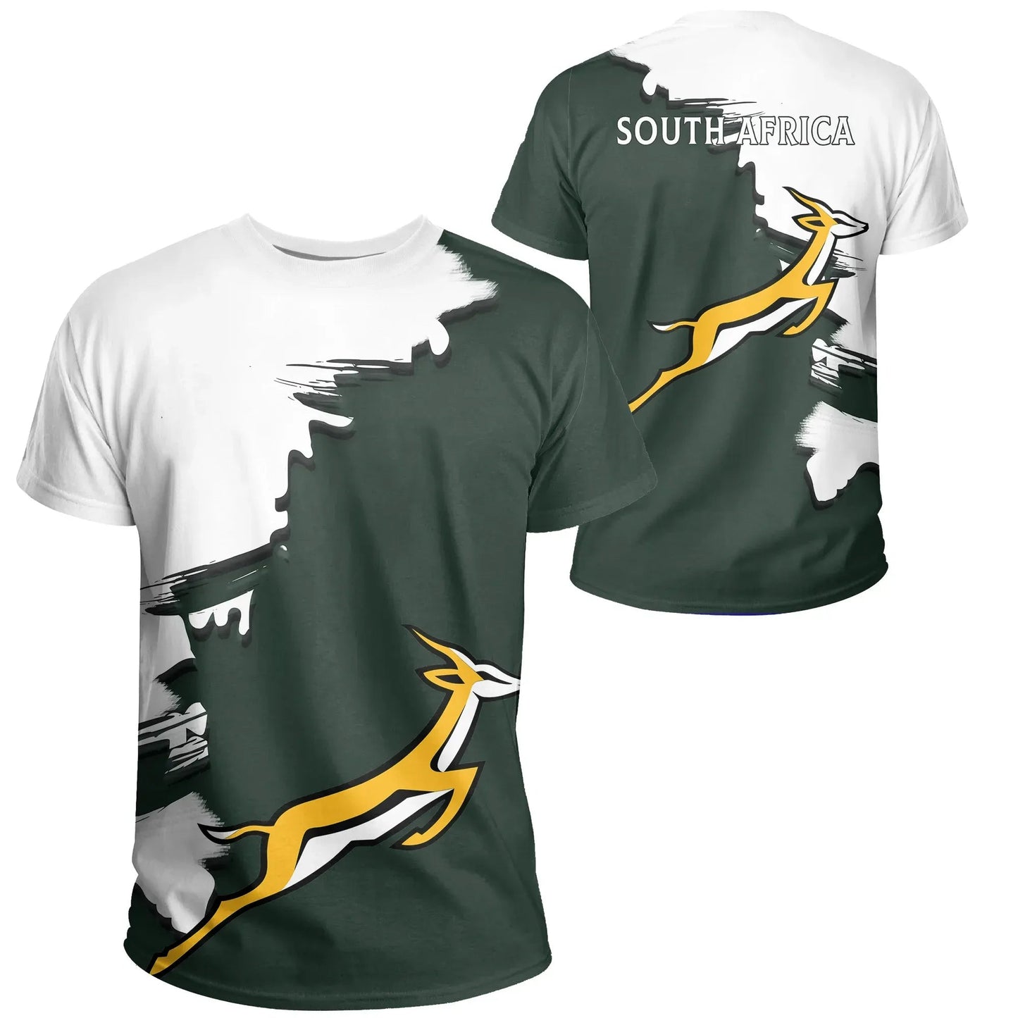 South Africa Springbok Unique T-Shirt Scratch Style Graphic Tee
