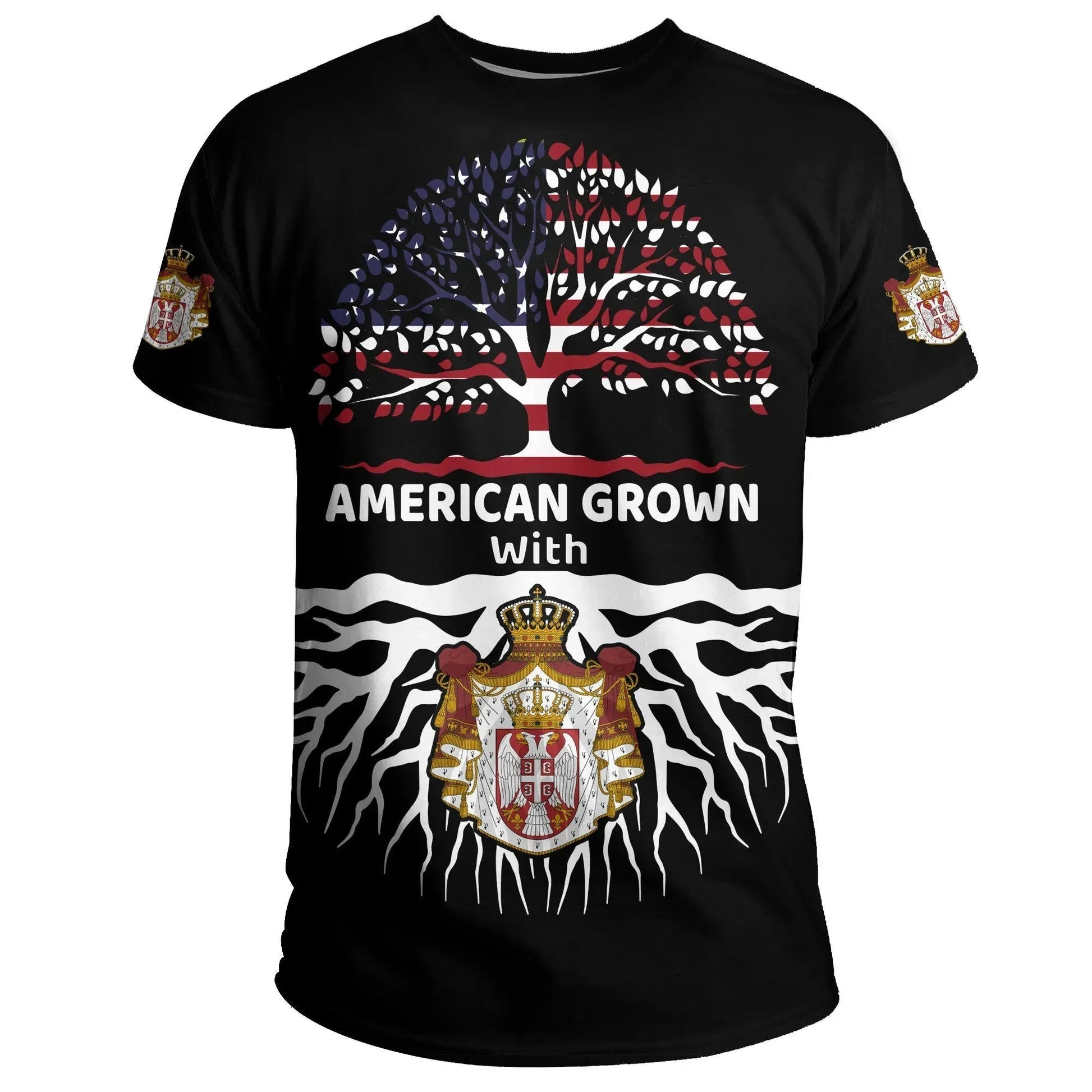 Serbia T-Shirt American Roots Graphic Tee