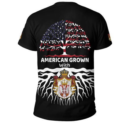 Serbia T-Shirt American Roots Graphic Tee