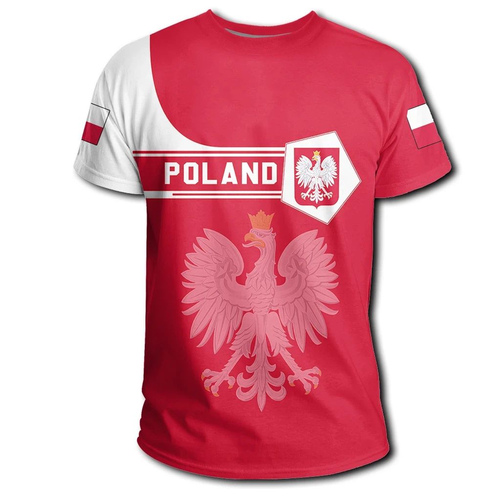 Poland T-Shirt Coat Of Arms Simple Style Graphic Tee