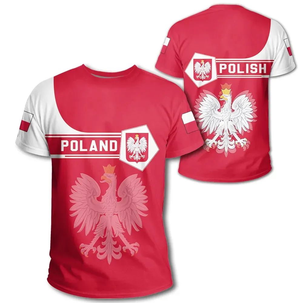 Poland T-Shirt Coat Of Arms Simple Style Graphic Tee