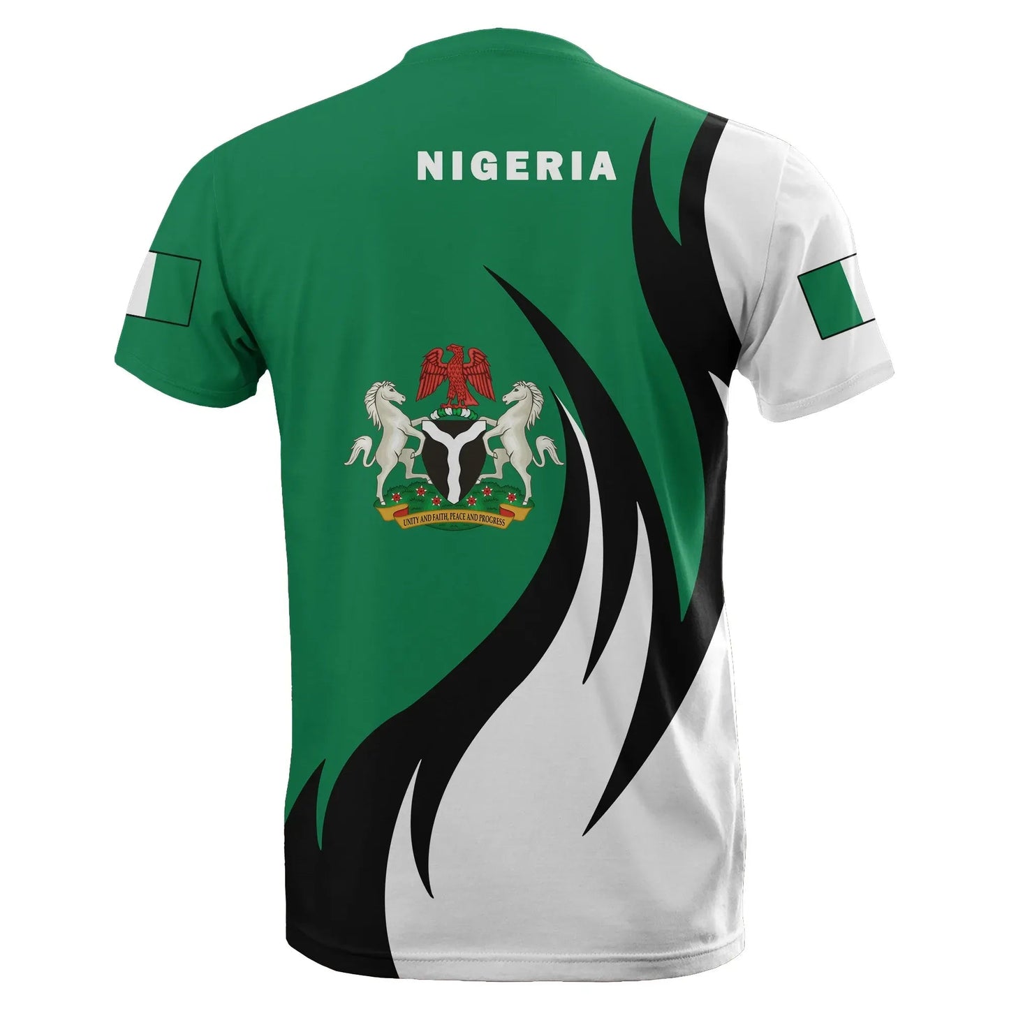 Nigeria T-Shirt Coat Of Arms Fire Style Graphic Tee
