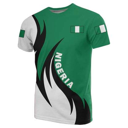 Nigeria T-Shirt Coat Of Arms Fire Style Graphic Tee
