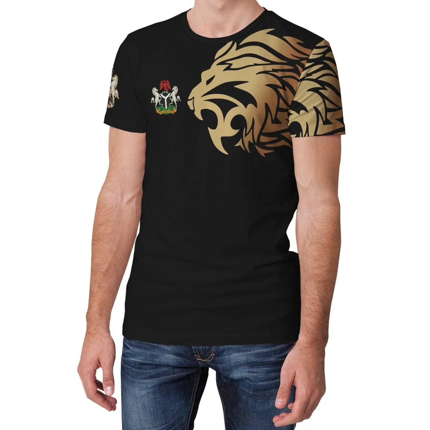 Nigeria T-Shirt Lion Style Graphic Tee