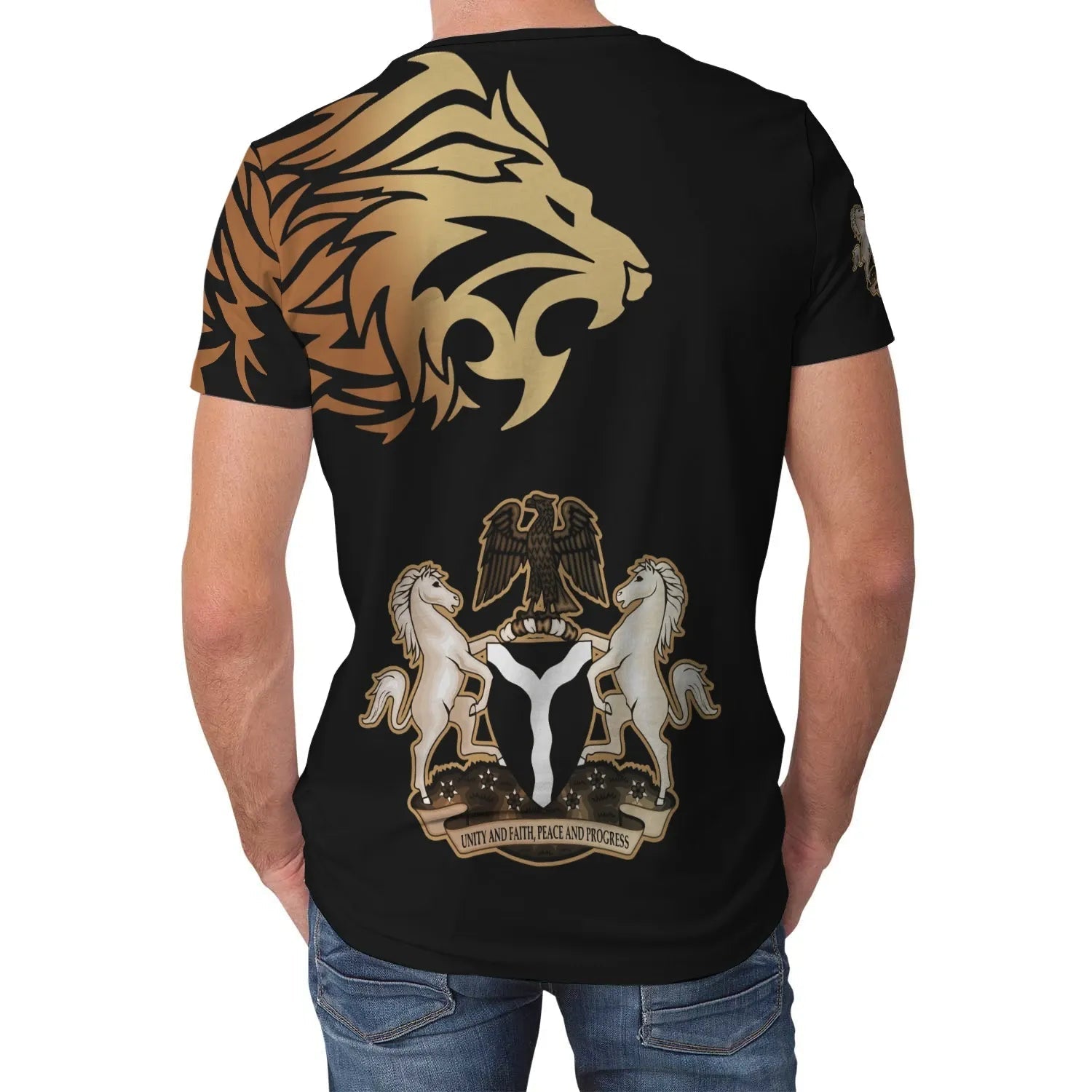 Nigeria T-Shirt Lion Style Graphic Tee