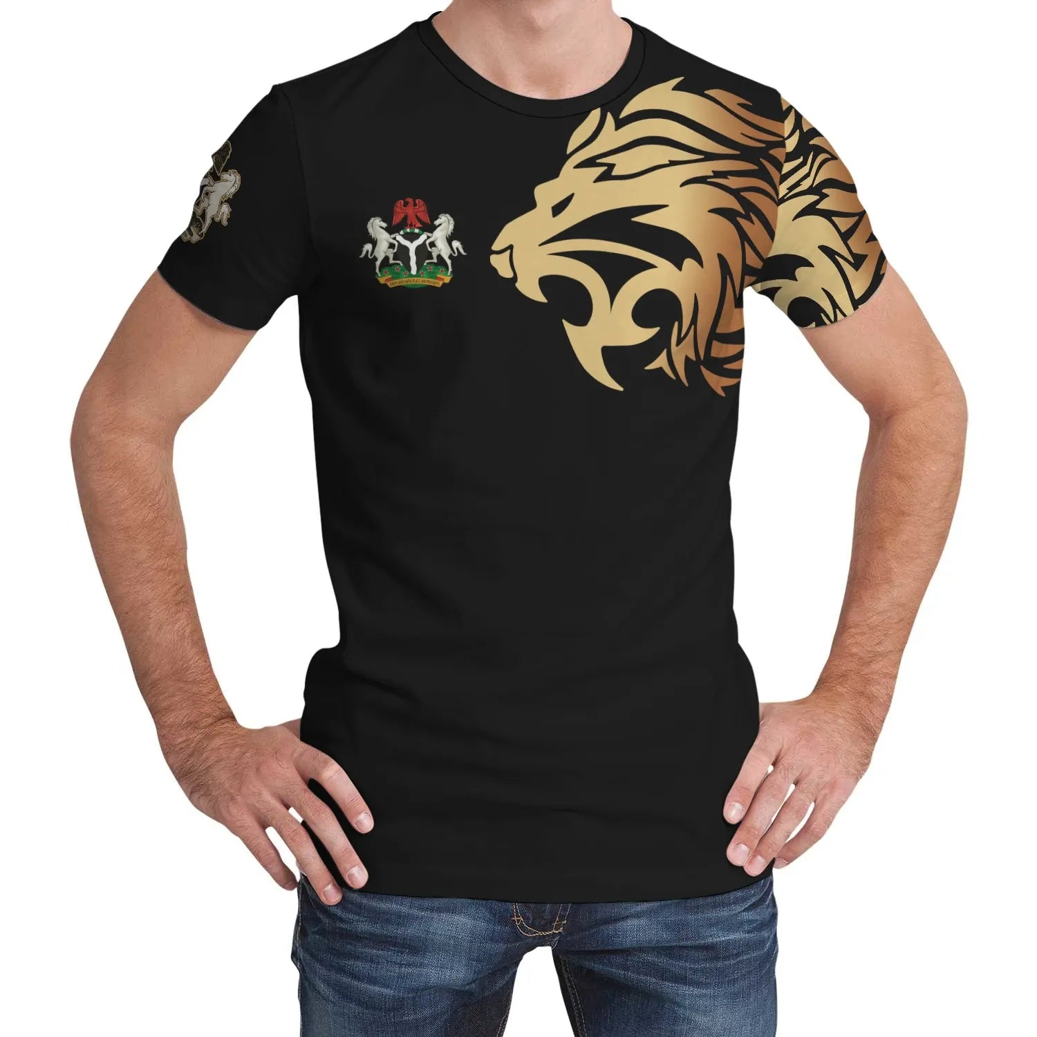 Nigeria T-Shirt Lion Style Graphic Tee