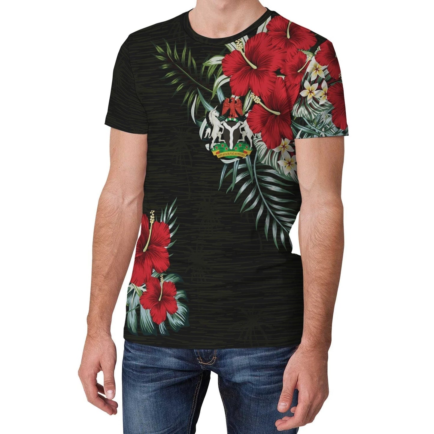 Nigeria T-Shirt Hibiscus Men/Women Graphic Tee