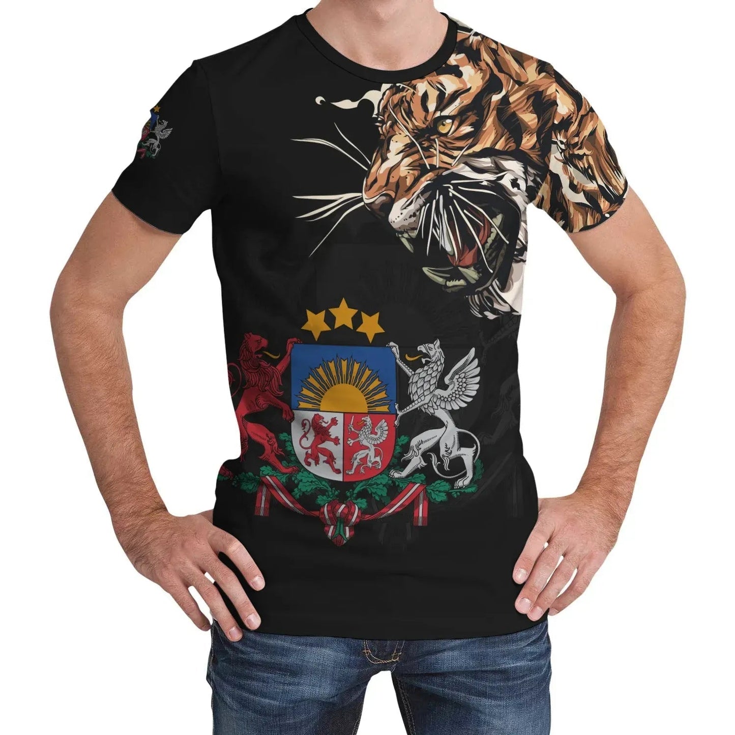 Latvia T-Shirt Tiger Special Version Graphic Tee