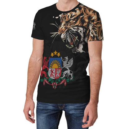 Latvia T-Shirt Tiger Special Version Graphic Tee