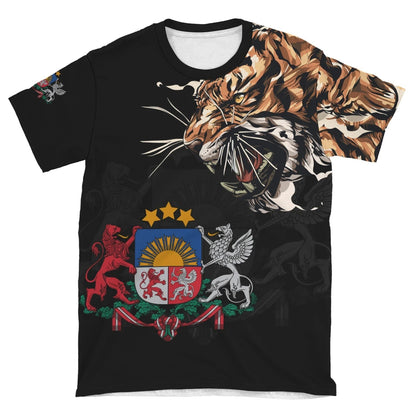Latvia T-Shirt Tiger Special Version Graphic Tee