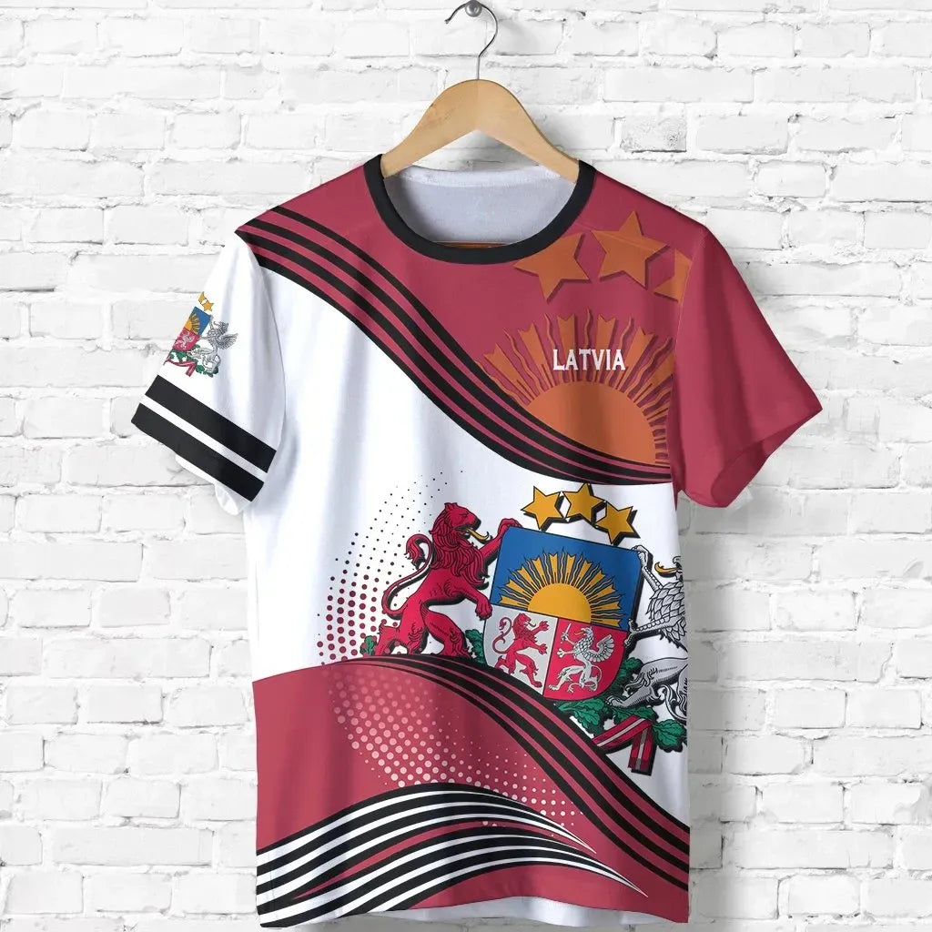 Latvia T-Shirt Fall In The Wave Graphic Tee