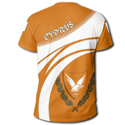 Cyprus Coat Of Arms T-Shirt Cricket Style Graphic Tee