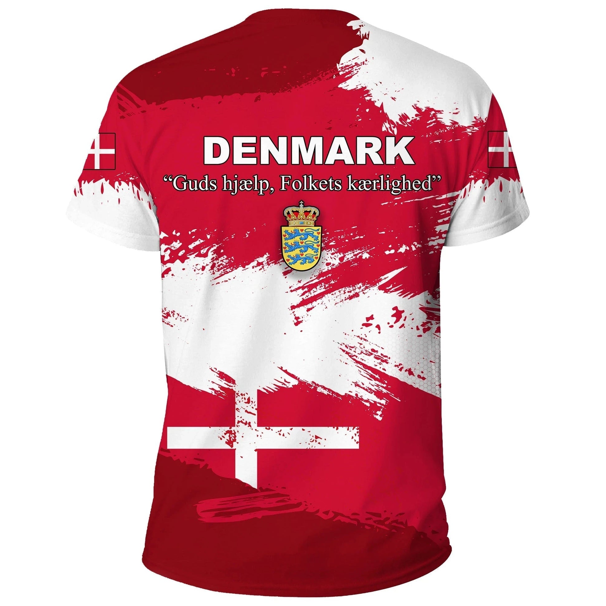 Denmark T-Shirts Denmark Flag Brush Graphic Tee