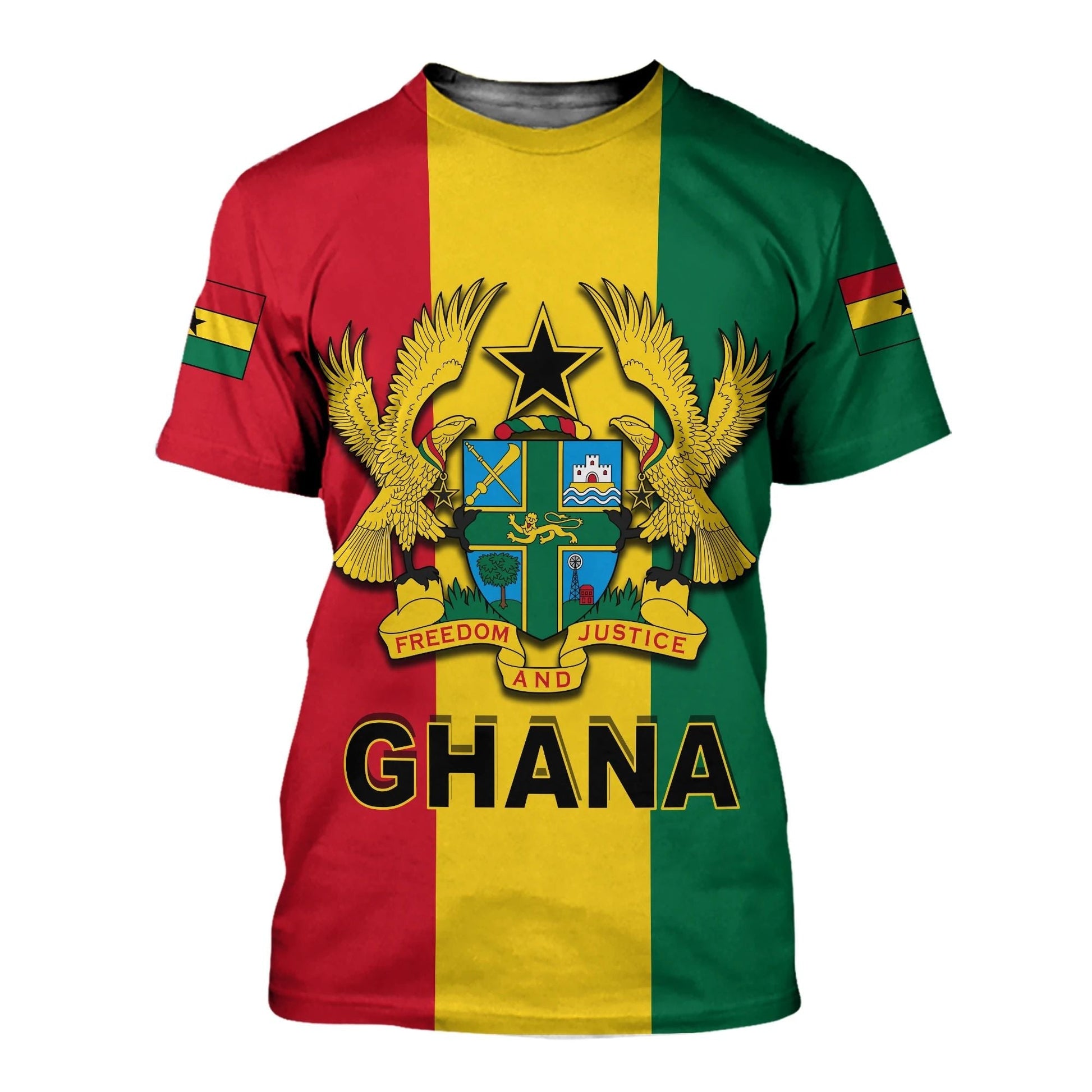 Custom Ghana Flag T-Shirt ver20 Graphic Tee