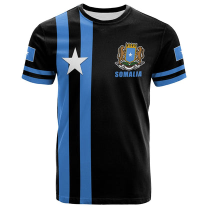 Custom Somalia T-Shirt Flag Black Graphic Tee