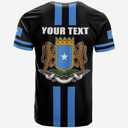 Custom Somalia T-Shirt Flag Black Graphic Tee