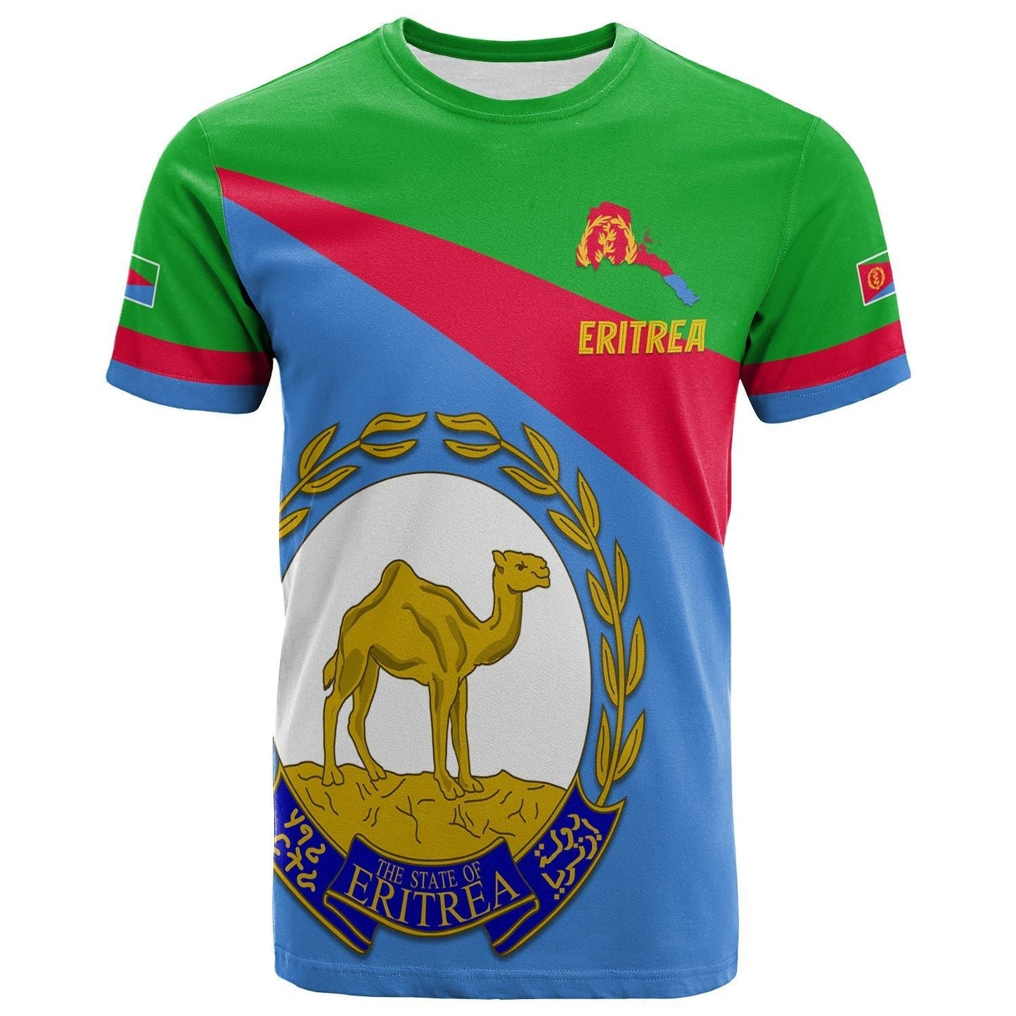 Custom Eritrea T-Shirt Flag Eritrea Lovers Graphic Tee