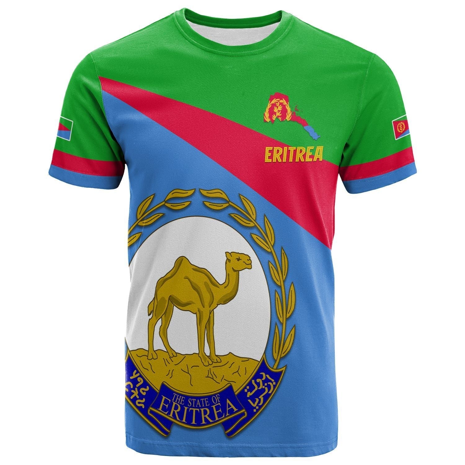 Custom Eritrea T-Shirt Flag Eritrea Lovers Graphic Tee