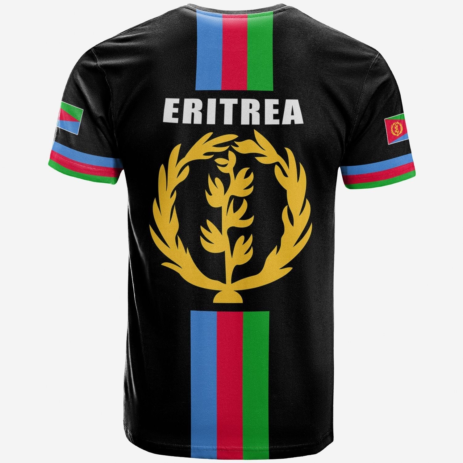 Eritrea T-Shirt Striped Black Graphic Tee