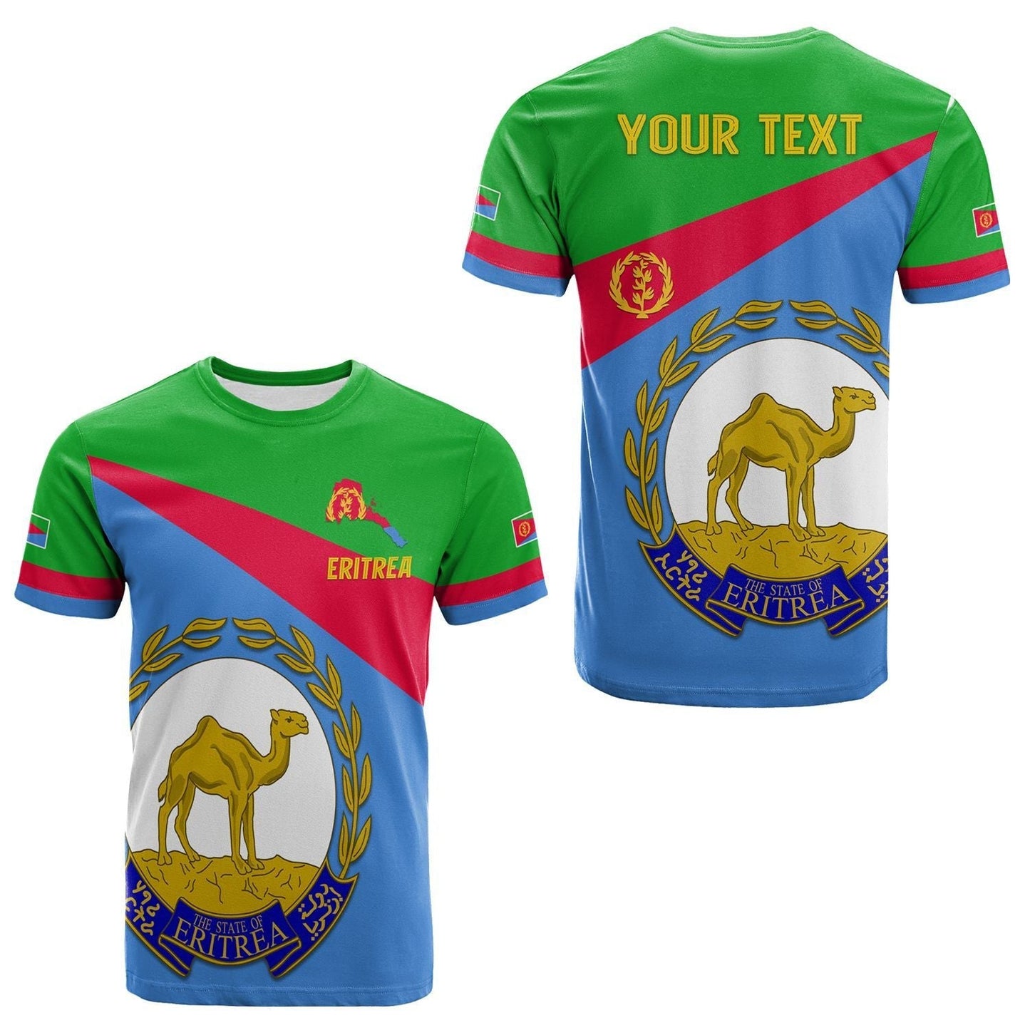 Custom Eritrea T-Shirt Flag Eritrea Lovers Graphic Tee