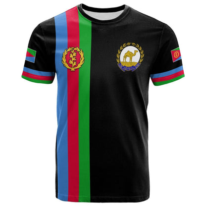 Eritrea T-Shirt Striped Black Graphic Tee
