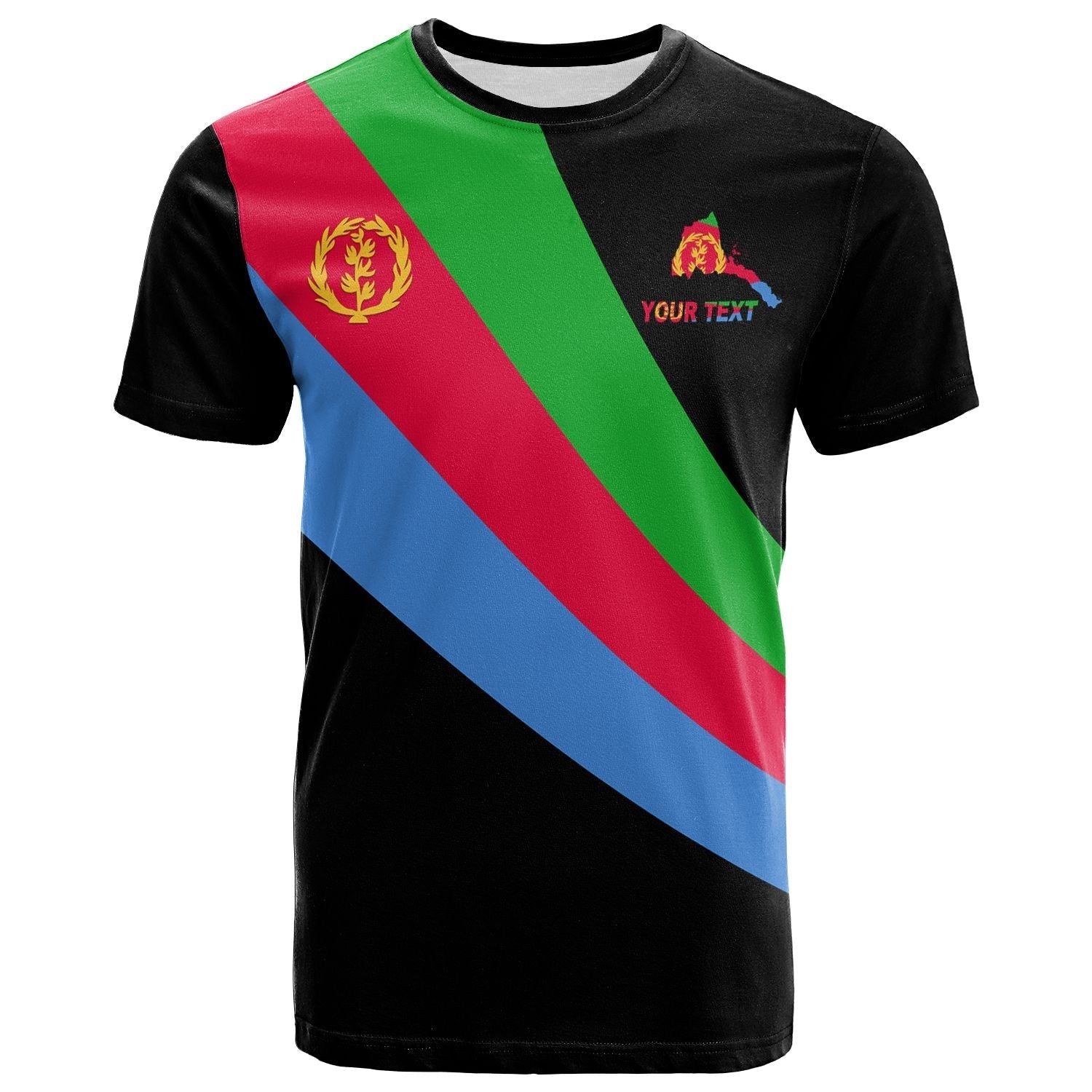 Custom Eritrea Special Flag T-Shirt Black Graphic Tee