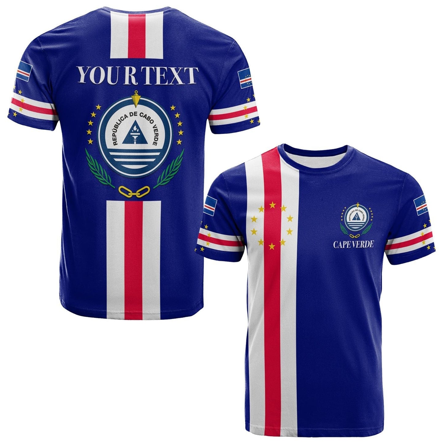 Custom Cape Verde T-Shirt Striped Graphic Tee